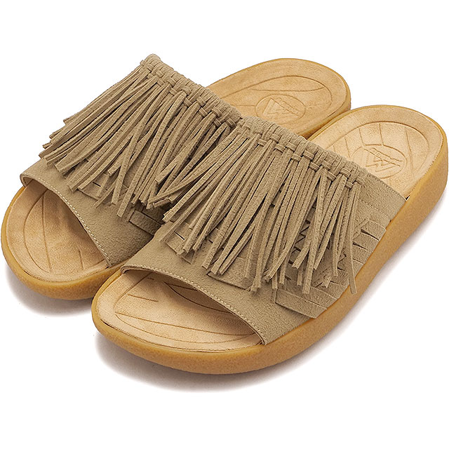 マリブサンダルズ MALIBU SANDALS サンダル レディース サンダーバードサッチスライド [MS220034 SS26] THUNDERBIRD THATCH SLIDEスライドサンダル フリンジ ベージュ TAUPE/TAN