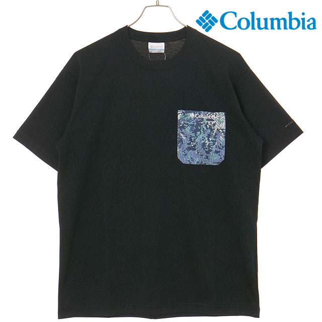 コロンビア Columbia Tシャツ メンズ ヤングストリートショートスリーブクルー [PG1804-011 SS26] Yonge Street Short Sleeve Crew 半袖 ポケットTシャツ UVカット ブラック/カモ 【メール便配送】