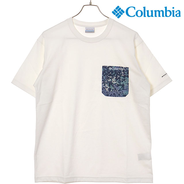 コロンビア Columbia Tシャツ メンズ ヤングストリートショートスリーブクルー [PG1804-126 SS26] Yonge Street Short Sleeve Crew 半袖 ポケットTシャツ UVカット ホワイト Sea-Salt/Camo 【メール便配送】