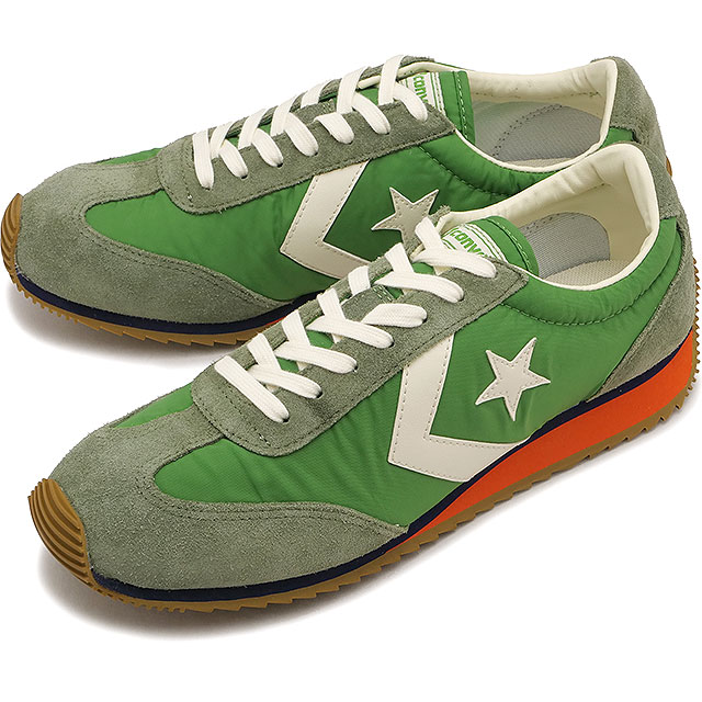 コンバース CONVERSE スニーカー エスティーファイヤー AG [33702480 SS26] STFIRE AG メンズ・レディースローカット レトロランニングシューズ グリーン/オレンジ