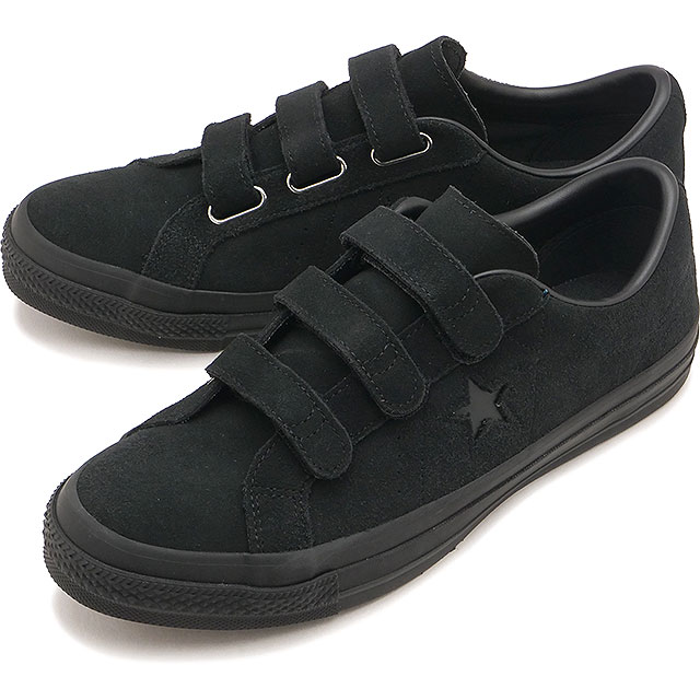 コンバース CONVERSE スニーカー ワンスター スエード V-3 [33702991 SS26Q2] ONE STAR SUEDE V-3 ユニセックスシューズ ベルクロ 黒 BLACKMONOCHROME