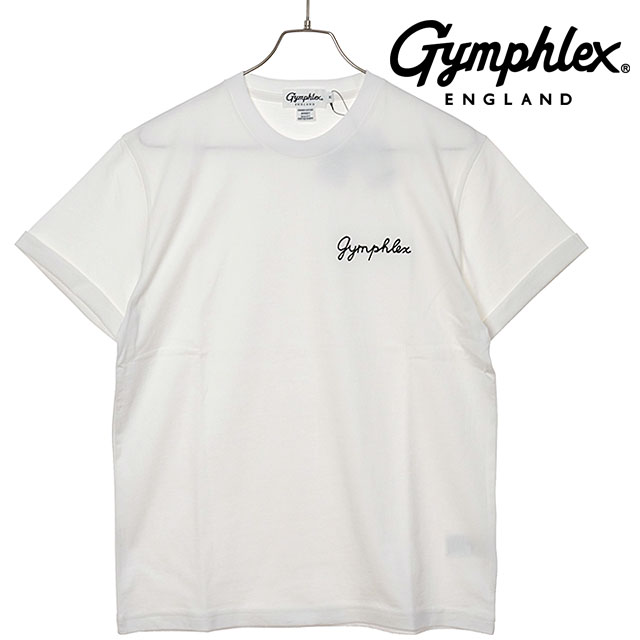 ジムフレックス Gymphlex ショートスリーブ Tシャツ [#GY-C0446 COM SS26] S/S T-SHIRT カットソー Tシャツ 半袖 シンプル おしゃれ ホワイト WHITE(BLACK) 【メール便配送】