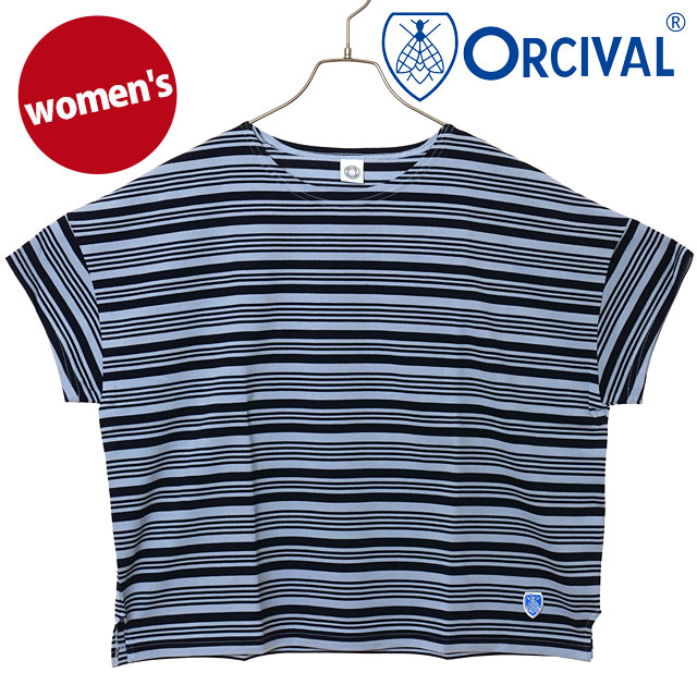 オーシバル ORCIVAL レディース ボートネック ショートスリーブプルオーバー [OR-C0335-BFJ SS26] BOAT NECK S/S P.O. カットソー 半袖Tシャツ 日本製 ネイビー SAX/NAVY 【メール便配送】