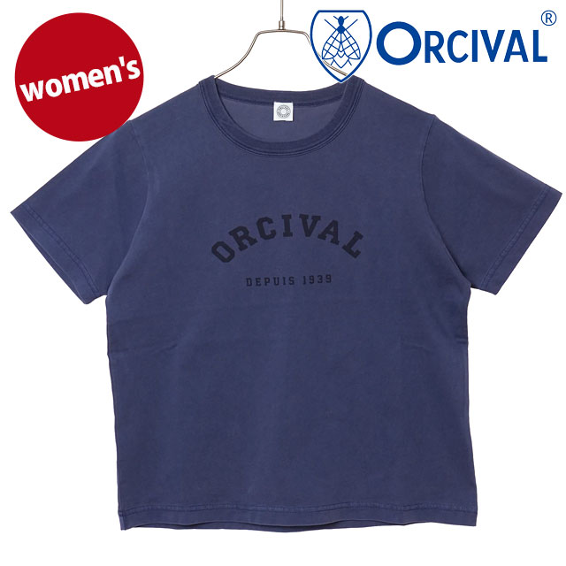 オーシバル ORCIVAL レディース コンパクトプリントTシャツ [OR-C0524-TAB SS26] COMPACT PRINT T-SHIRT カットソー 半袖 ネイビー NAVY 【メール便配送】