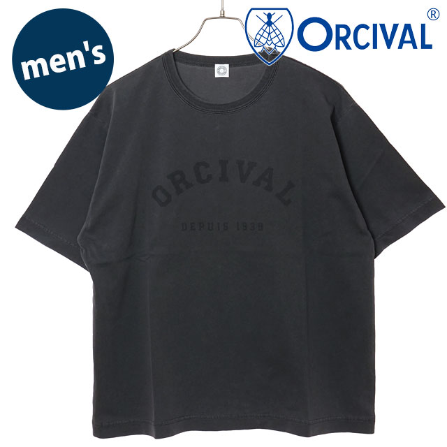 オーシバル ORCIVAL メンズ プリントTシャツ [OR-C0525-TAB SS26] PRINT T-SHIRT カットソー 半袖 グレー CHARCOAL 【メール便配送】