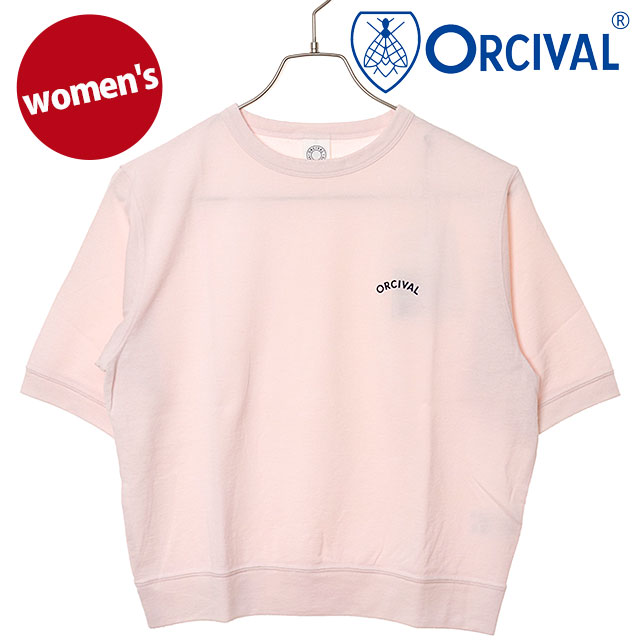 オーシバル ORCIVAL レディース クルーネック ショートスリーブプルオーバー [OR-C0529-SEF SS26] CREW NECK SHORT SLEEVE P.O. カットソー 半袖Tシャツ 日本製 ピンク LT.PINK 【メール便配送】