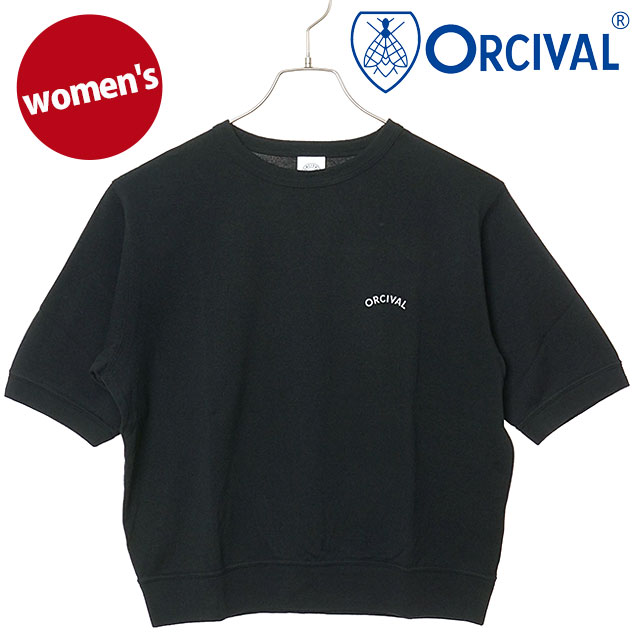オーシバル ORCIVAL レディース クルーネック ショートスリーブプルオーバー [OR-C0529-SEF SS26] CREW NECK SHORT SLEEVE P.O. カットソー 半袖Tシャツ 日本製 黒 BLACK 【メール便配送】