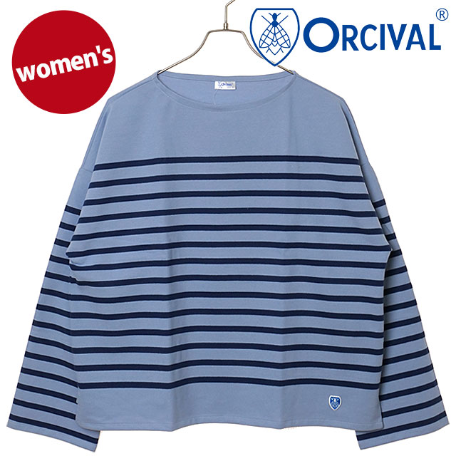 オーシバル ORCIVAL レディース ワイドボディ ボートネックプルオーバー [#6929 SS26] WIDE BODY BOAT NECK P.O. カットソー 長袖Tシャツ フランス製 ブルー LARKSPUR/TANZANITE