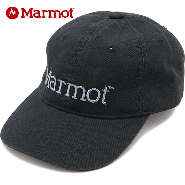 マーモット Marmot ビッグロゴキャップ [MTSS26UHG204 SS26] Big Logo Cap 帽子 UVカット サイズ調整可能 黒 BLACK