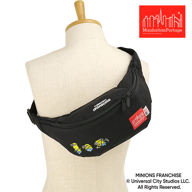 コラボ マンハッタンポーテージ Manhattan Portage ブルックリンブリッジウェストバッグ ミニオンズ [MP1100MNOS SS26] BROOKLYN BRIDGE WAIST BAG/MINIONS ユニセックスボディバッグ 黒 Black