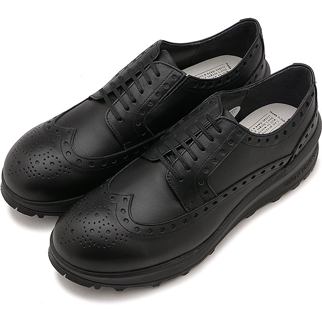 返品交換送料無料 トラベルシューズ バイ ショセ TRAVEL SHOES by chausser アクティブ レザースニーカー ウィングチップ [TRA-027] Active Leather Sneakers Wing tip レディース日本製 生活防水 ビブラムソール ブラック BL