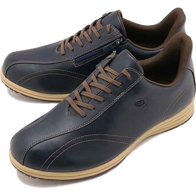 【先着で限定プレゼント】ヨネックス YONEX スニーカー パワークッションM130W [SHWM130W FW25] メンズウォーキング オフコートシューズ 撥水レザー ひざに優しいやわらかクッション 4.5E 幅広 ネイビーブルー