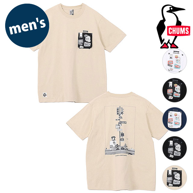 チャムス CHUMS メンズ ブービーロストシティトリップポケットTシャツ [CH01-2739 SS26] M Booby Lost City Trip Pocket T-Shirt 半袖 USAコットン 【メール便配送】