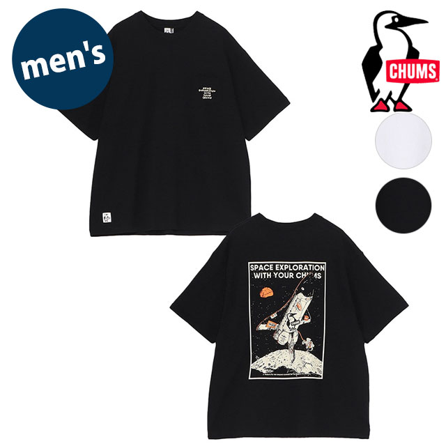 チャムス CHUMS メンズ スペースブービースペースシップポケットTシャツ [CH01-2701 SS26] M Space Booby Spaceship Pocket T-Shirt 半袖 オーバーサイズ USAコットン 【メール便配送】