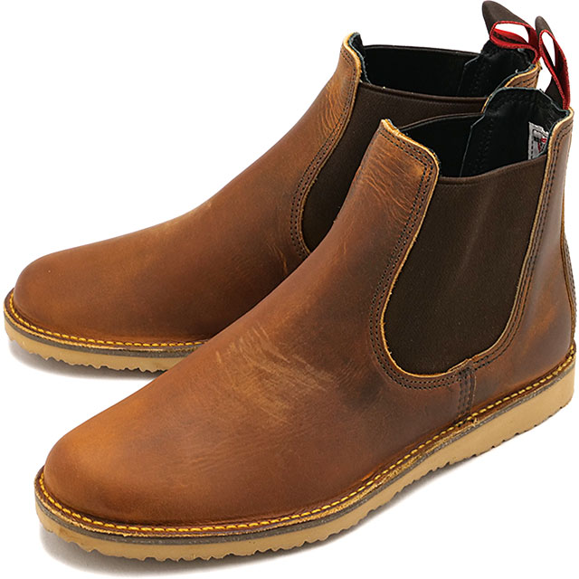 返品交換送料無料 レッドウィング REDWING ブーツ メンズ ウィークエンダー チェルシー [3128 SS26] WEEKENDER CHELSEADワイズ サイドゴアブーツ ブラウン カッパー・ラフアンドタフ