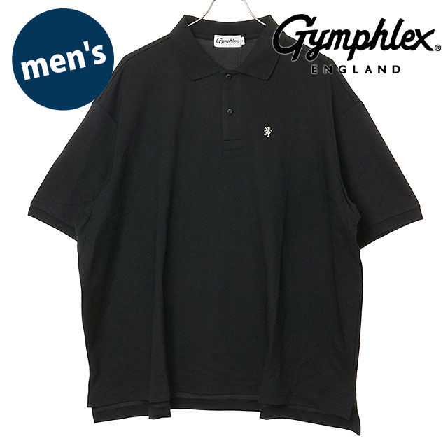 Gymphlex POLO ポロシャツ ブラック ジムフレックス Gymphlex メンズ ポロシャツ ショートスリーブ [#GY