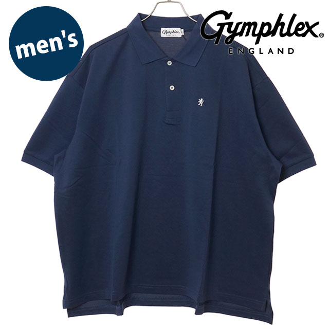 ジムフレックス Gymphlex メンズ ポロシャツ ショートスリーブ [#GY-C0443 KKA SS26] POLO SHIRT S/S 半袖 オーバーサイズ 鹿子ポロ ブルー BLUE(WHITE)