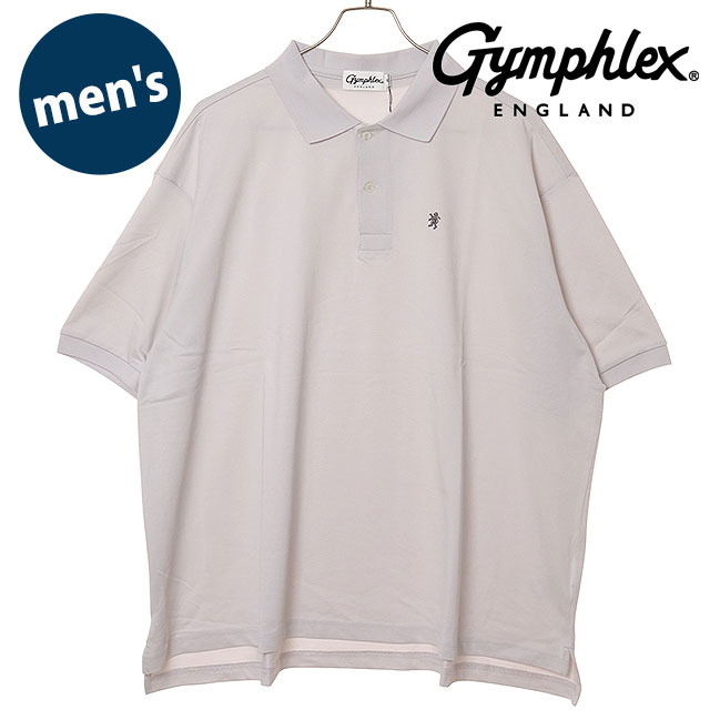 ジムフレックス Gymphlex メンズ ポロシャツ ショートスリーブ [#GY-C0443 KKA SS26] POLO SHIRT S/S 半袖 オーバーサイズ 鹿子ポロ ホワイト OFF-WHITE(CHARCOAL)