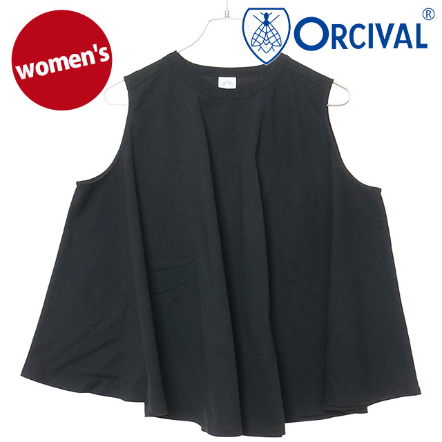 オーシバル ORCIVAL レディース スリーブレス ブラウス [OR-C0533-OEJ SS26] SLEEVELESS BLOUSE ノースリーブカットソー 日本製 黒 BLACK
