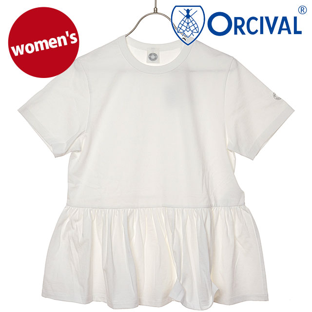 オーシバル ORCIVAL レディース ギャザード ショートスリーブプルオーバー [OR-C0535-OEJ SS26] GATHERED SHORT SLEEVE P.O. カットソー 半袖Tシャツ 日本製 白 WHITE