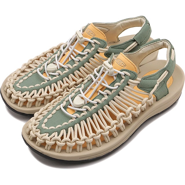 キーン KEEN サンダル レディース ユニーク [1032190 SS26] W UNEEK キャンプ タウン トラベル グリーン/ベージュ LILY-PAD/PEACH-FUZZ