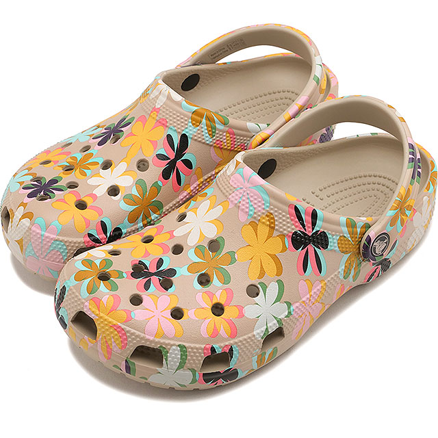 クロックス crocs サンダル クラシック レトロ サマー クロッグ [213234-2NM SU26] CLASSIC RETRO SUMMER CLOG 軽量 幅広 EVA 水洗い可 花柄 マルチカラー DULCE