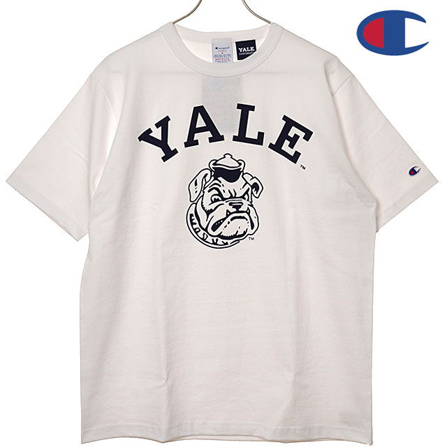 チャンピオン Champion MADE IN USA Tシャツ メンズ T1011 ショートスリーブ ティーシャツ [C5-D302 SS26] T1011 SHORT SLEEVE T-SHIRT 半袖 ヘビーウェイトコットン カレッジTee YALE ホワイト WHITE/NAVY 【メール便配送】