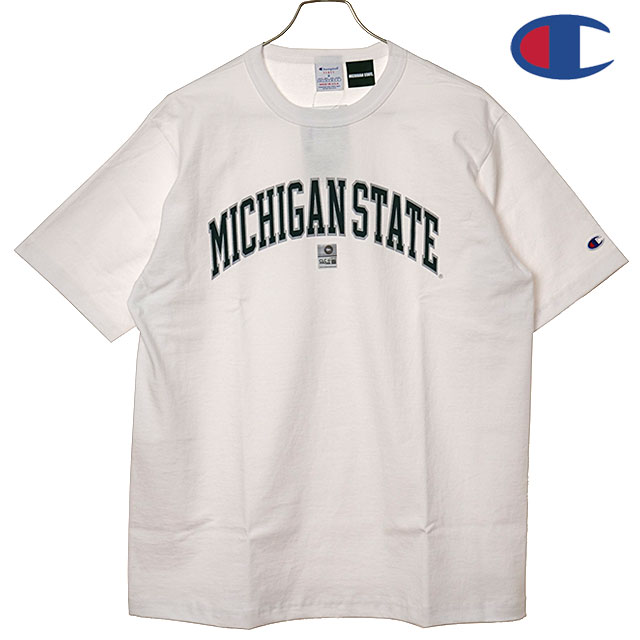チャンピオン Champion MADE IN USA Tシャツ メンズ T1011 ショートスリーブ ティーシャツ [C5-D304 SS26] T1011 SHORT SLEEVE T-SHIRT 半袖 ヘビーウェイトコットン カレッジTee MICHIGAN ホワイト WHITE 【メール便配送】