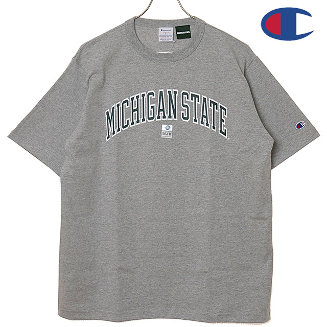 チャンピオン Champion MADE IN USA Tシャツ メンズ T1011 ショートスリーブ ティーシャツ [C5-D304 SS26] T1011 SHORT SLEEVE T-SHIRT 半袖 ヘビーウェイトコットン カレッジTee MICHIGAN グレー SILVER-GRAY 【メール便配送】