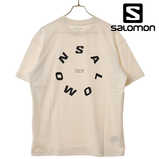 サロモン SALOMON Tシャツ メンズ ラウンドロゴ グラフィック [LC2832500 SS26] ROUND LOGO GRAPHIC 半袖 ホワイト WHISPER-WHITE 【メール便配送】