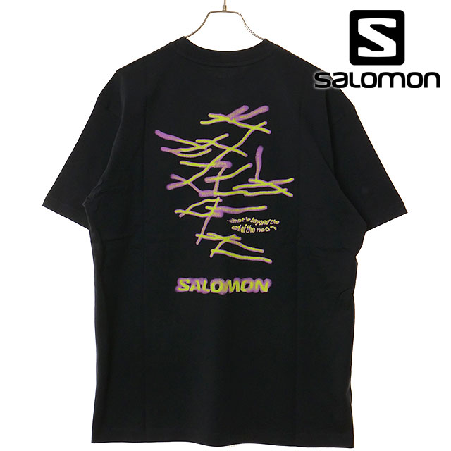 サロモン SALOMON Tシャツ メンズ ワイルドレイズ ショートスリーブティー [LC2832700 SS26] WILD RAYS SS TEE M 半袖 ブラック DEEP-BLACK 【メール便配送】
