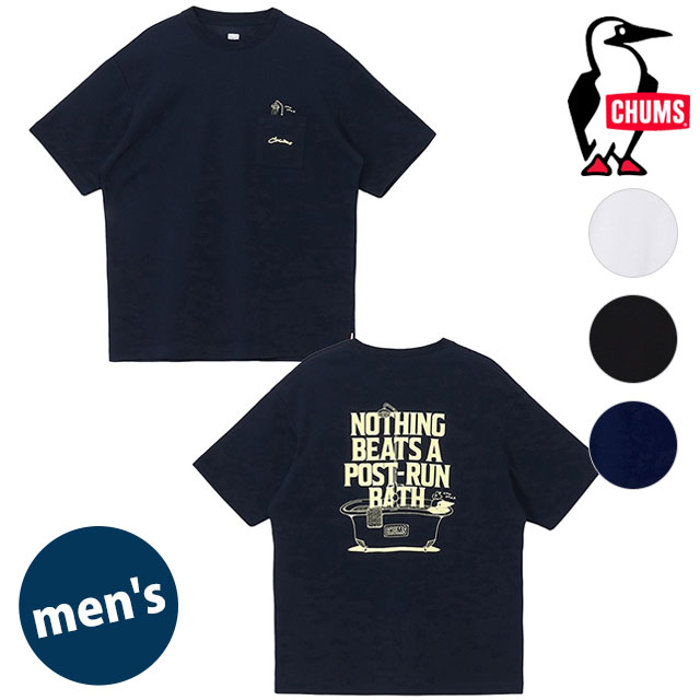 チャムス CHUMS メンズ CDポストランバスポケットTシャツ [CH01-2758 SS26] M CD Post-Run Bath Pocket T-Shirt 半袖 オーバーサイズ 速乾 【メール便配送】