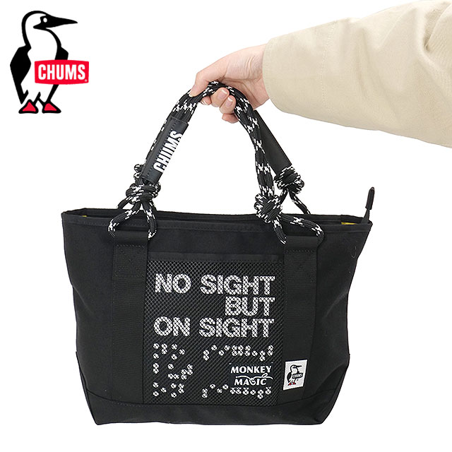 チャムス CHUMS 26モンキーマジック メッシュポケットジップトートバッグ [CH60-4076 SS26] 9L 26 Monkey Magic Mesh Pocket Zip Tote Bag ユニセックス肩掛け ブラック Black