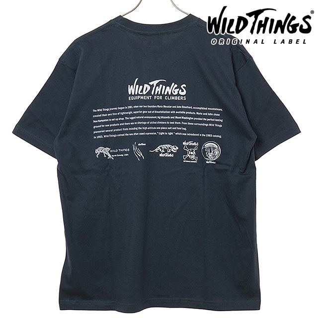 ワイルドシングス WILD THINGS メンズ オールドアイコンズTシャツ [WT26057K SS26] OLD ICONS TEE 半袖 クルーネック ネイビー NAVY 【メール便配送】