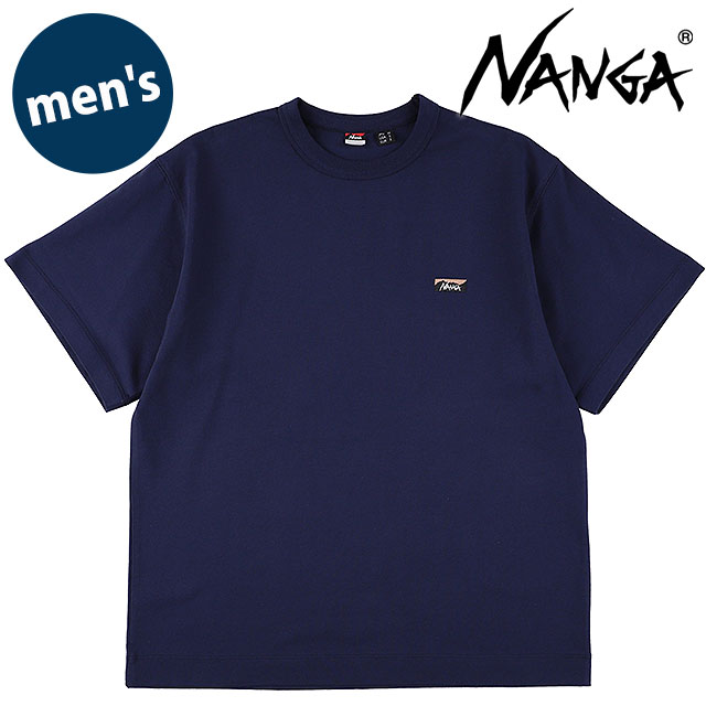 ナンガ NANGA メンズ エコハイブリッド ボックスロゴ エンブロイダリーTシャツ [NW2411-1G804 SS26] ECO HYBRID BOX LOGO EMBROIDERY TEE 半袖 ネイビー D.NVY 【メール便配送】