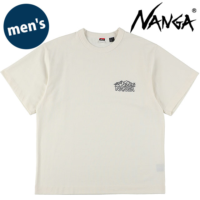 ナンガ NANGA メンズ エコハイブリッド ラインドローイングTシャツ [N2610-1M038Z SS26] ECO HYBRID LINE DRAWING TEE 半袖 白 WHT 【メール便配送】