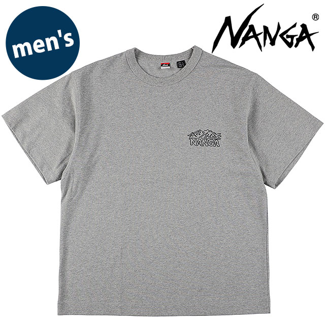 ナンガ NANGA メンズ エコハイブリッド ラインドローイングTシャツ [N2610-1M038Z SS26] ECO HYBRID LINE DRAWING TEE 半袖 グレー L.GRY 【メール便配送】