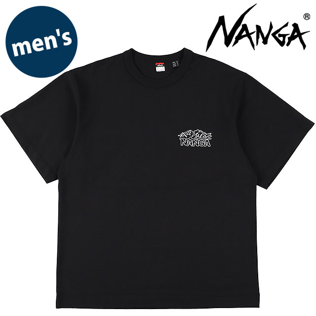 ナンガ NANGA メンズ エコハイブリッド ラインドローイングTシャツ [N2610-1M038Z SS26] ECO HYBRID LINE DRAWING TEE 半袖 黒 BLK 【メール便配送】