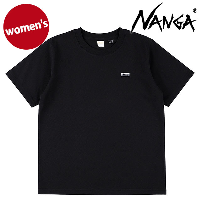 ナンガ NANGA レディース エコハイブリッド ボックスロゴ エンブロイダリーTシャツ ウィメンズ [N2611-1M062B SS26] ECO HYBRID BOX LOGO EMBROIDERY TEE Ｗ 半袖 黒 BLK 【メール便配送】