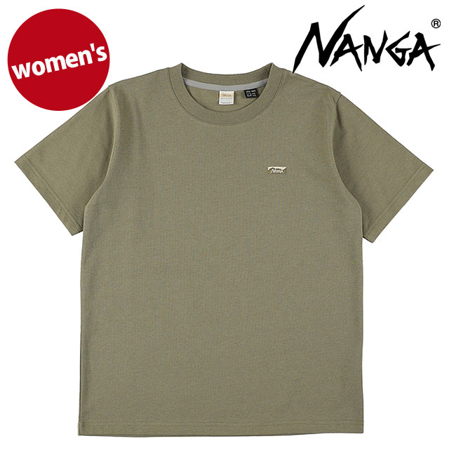 ナンガ NANGA レディース エコハイブリッド ボックスロゴ エンブロイダリーTシャツ ウィメンズ [N2611-1M062B SS26] ECO HYBRID BOX LOGO EMBROIDERY TEE Ｗ 半袖 カーキグリーン KHA 【メール便配送】