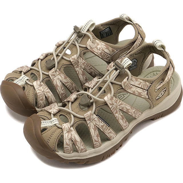 キーン KEEN サンダル レディース ウィスパー [1032122 SS26] W WHISPER キャンプ タウン トラベル ベージュ/ピンク BRINDLE-PRINT
