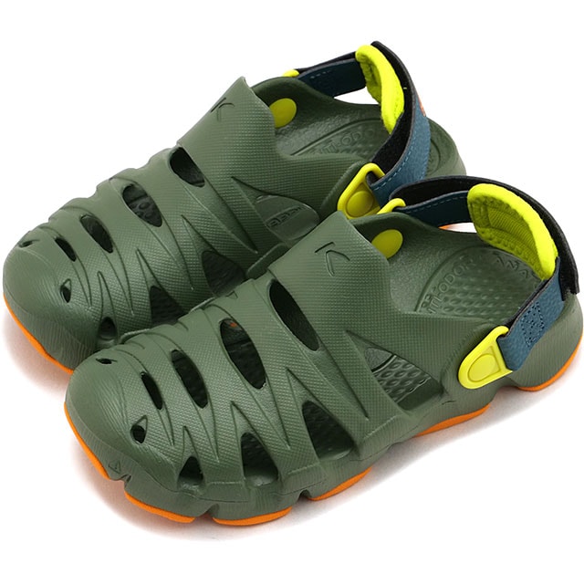 キーン KEEN EVAサンダル キッズ ハイパーエフエルティー [1031992 SS26] Children HYPERFLT チルドレン 男の子・女の子 子供靴 水遊び キャンプ 軽量 グリーン BRONZE-GREEN/ORANGE-PEEL