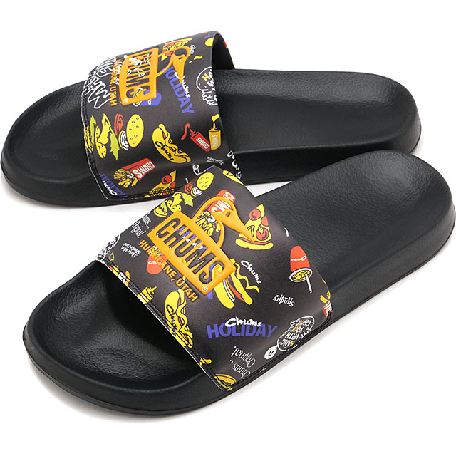 チャムス CHUMS サンダル スプラッシュブービーフェイススライドオン [CH63-1021 SS26] Splash Booby Face Slide On ユニセックススライドサンダル シャワーサンダル ブラック Food