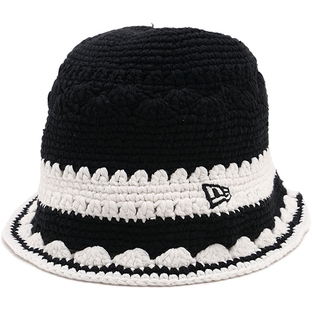 ニューエラ キャップ NEW ERA CAP ハット クロッシェニット ボーダー [14744713 SS26] CROCHET KNIT BORDER 帽子 クロシェ編み ブラック ブラック/ホワイト 【メール便配送】