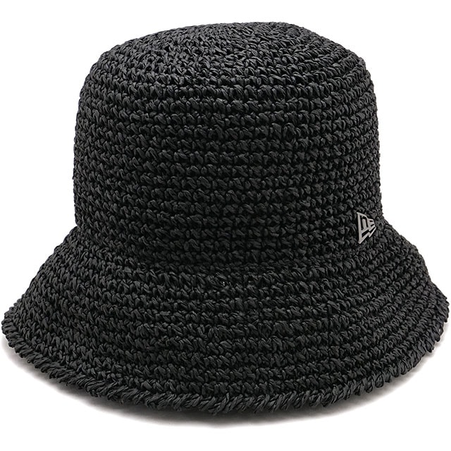 ニューエラ キャップ NEW ERA CAP バケットハット ペーパークロッシェハット [14744759 SS26] BUCKET01 SB PAPER 帽子 クロシェ編み 折り畳み可能 ブラック