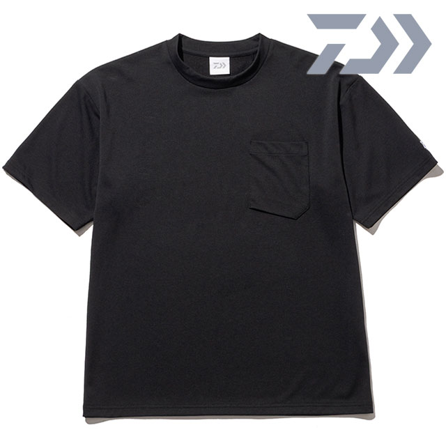 ダイワ DAIWA メンズ シェード ポケット Tシャツ [DE-8526EX SS26] SHADE POCKET T-SHIRT 半袖 UVケア 遮熱 無地 ブラック BLACK 【メール便配送】