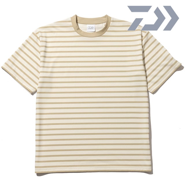 ダイワ DAIWA メンズ シェード ストライプ Tシャツ [DE-8626EX SS26] SHADE STRIPE T-SHIRT 半袖 UVケア 遮熱 ボーダーティー ホワイト OFF-WHITE/CREAM-BEIGE 【メール便配送】