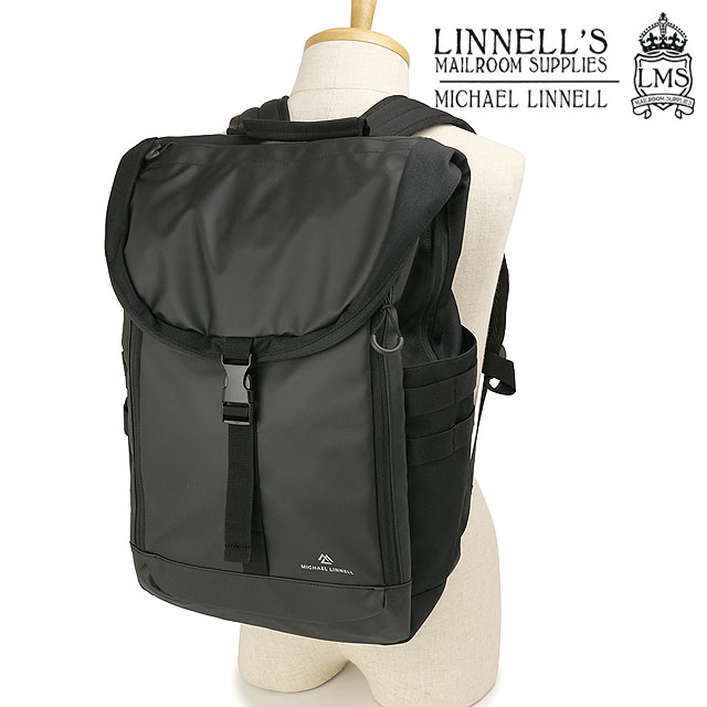 マイケルリンネル MICHAEL LINNELL バックパック [MLSL-34 SS26] 33L Backpack メンズ・レディース大容量 撥水 PC収納 PUコーティング ナイロン 通学 旅行 黒 BLACK