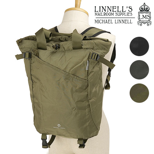 マイケルリンネル MICHAEL LINNELL ポケッタブル トート ラックサック [MLPK-02 SS26] 20L Pocketable Tote Rucksack 2WAY 折りたたみ 軽量 撥水 リップストップナイロン エコバッグ