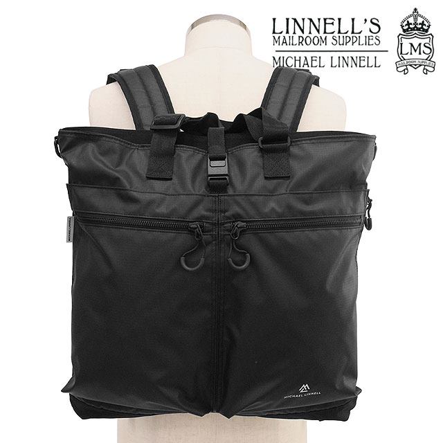 マイケルリンネル MICHAEL LINNELL 4WAY ヘルメットバッグ [MLAC-42 SS26] 17L 4WAY HELMET BAG メンズ・レディース撥水 ショルダーバッグ バックパック トート 軽量 PUコーティング ナイロン 黒 BLACK